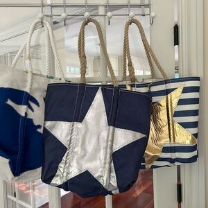 SEA BAGS Bundle — 2 are NWT - Stars, Stripes, Crab Totes